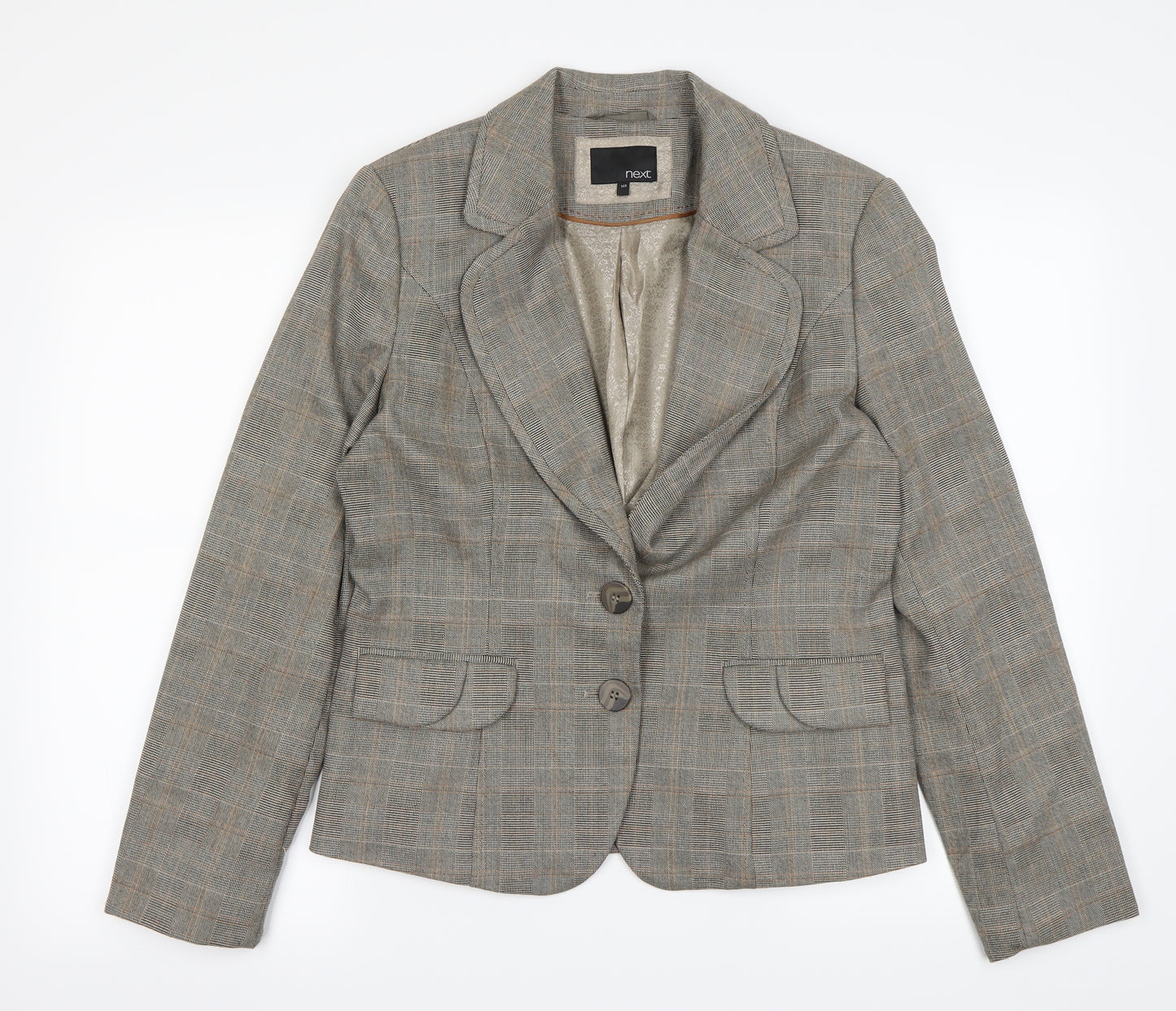 Next  Womens Beige Paisley  Jacket Blazer Size 14  - Shoulder Pads