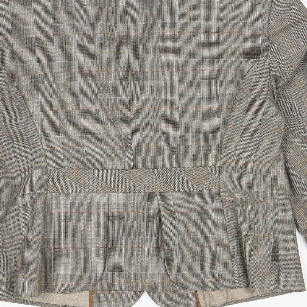 Next  Womens Beige Paisley  Jacket Blazer Size 14  - Shoulder Pads
