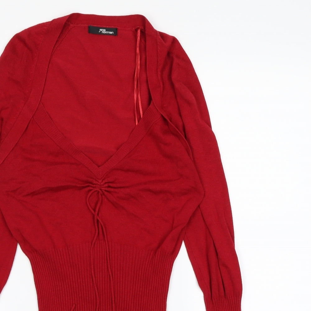 Jane Norman Womens Red   Basic T-Shirt Size 8