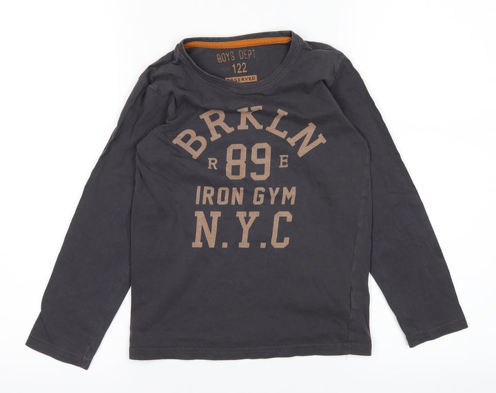 BOYS DEPT Boys Grey Basic T-Shirt Size S