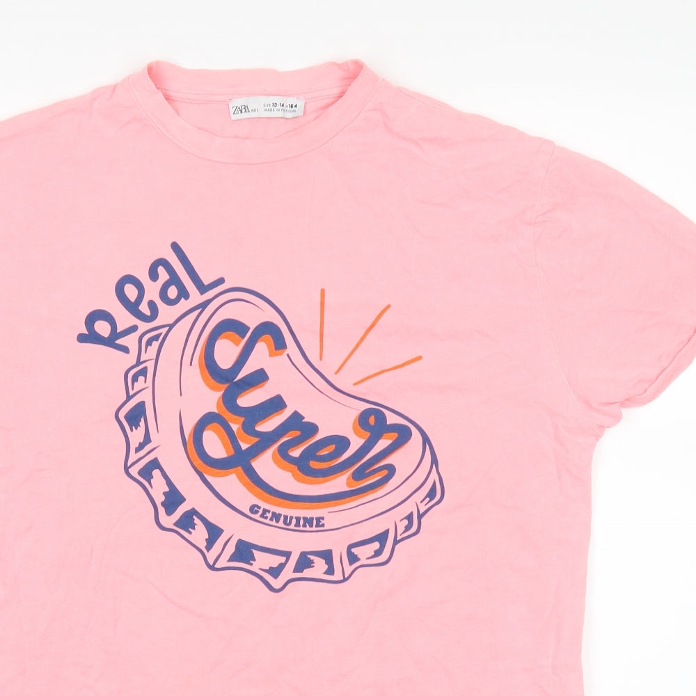Zara Girls Pink   Basic T-Shirt Size 13-14 Years