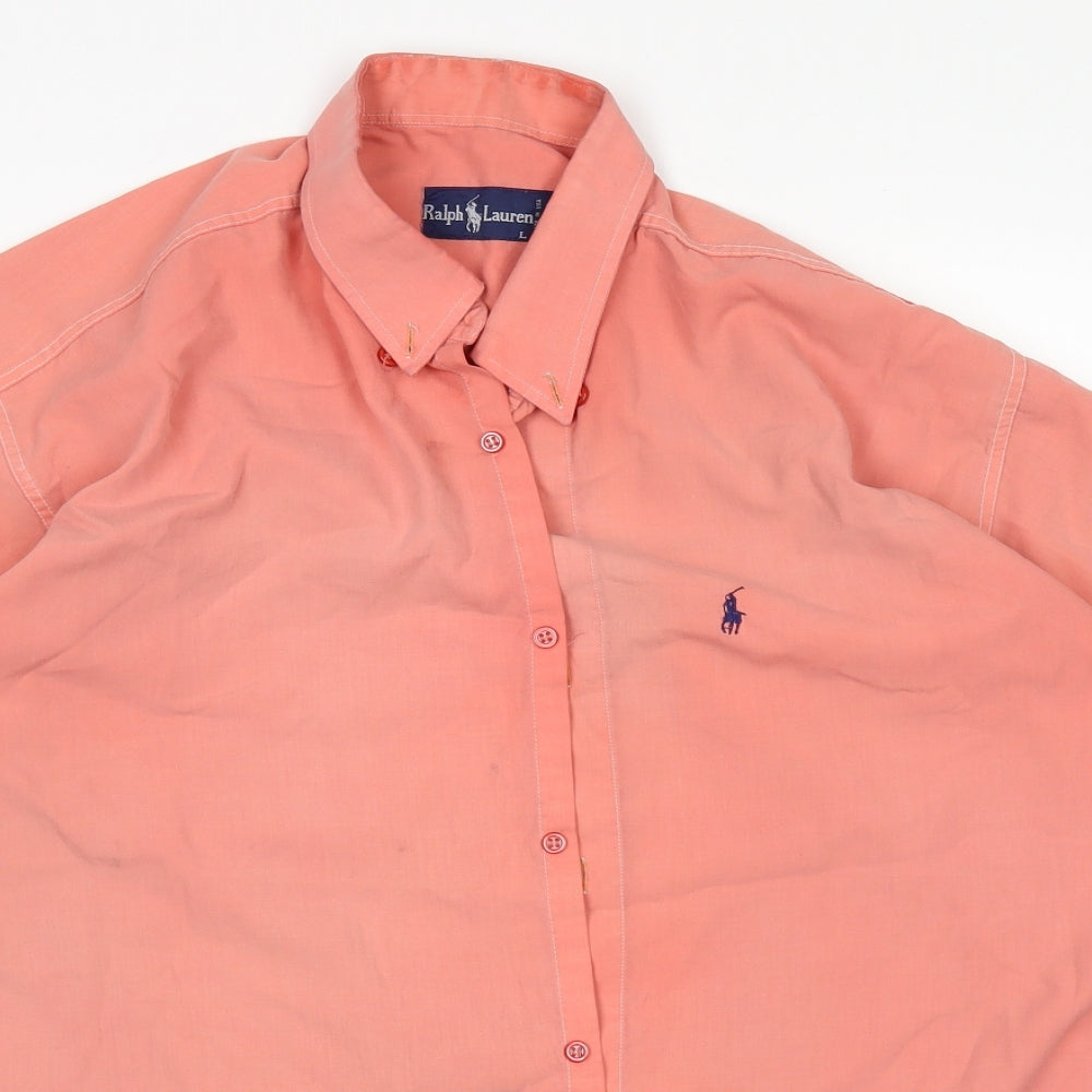 Ralph Lauren Mens Pink    Button-Up Size L