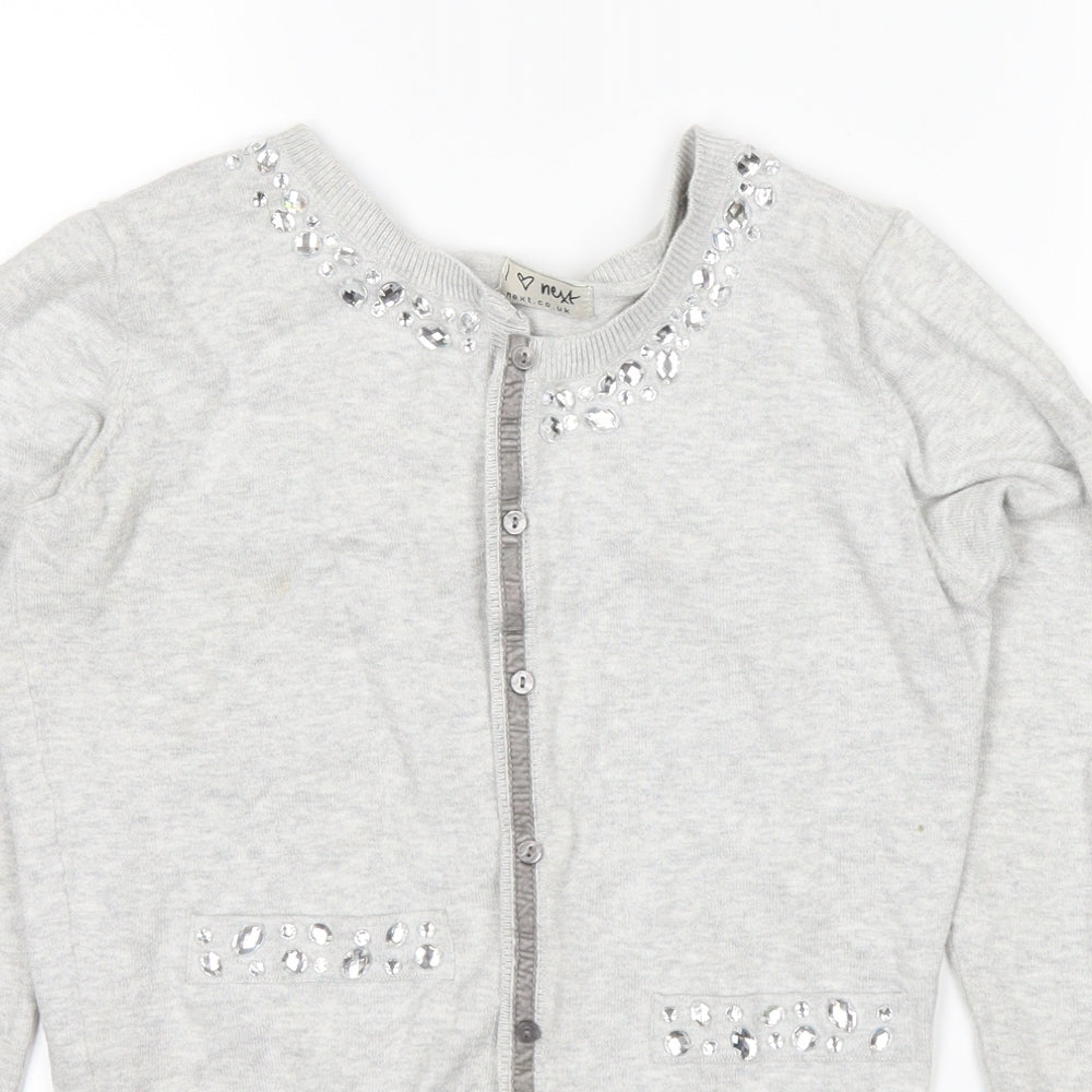 NEXT Girls Grey   Cardigan Jumper Size 11-12 Years