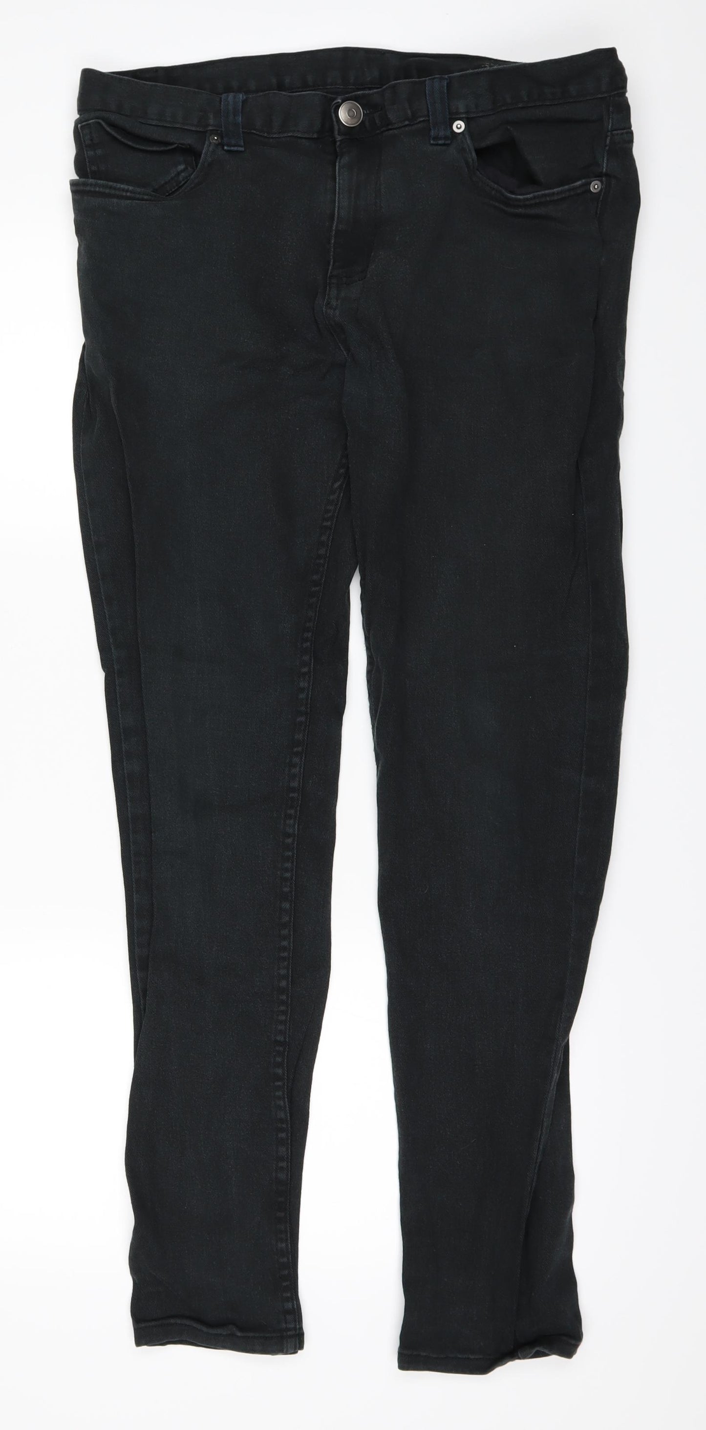 DenimCo Mens Black  Denim Skinny Jeans Size 34 L30 in