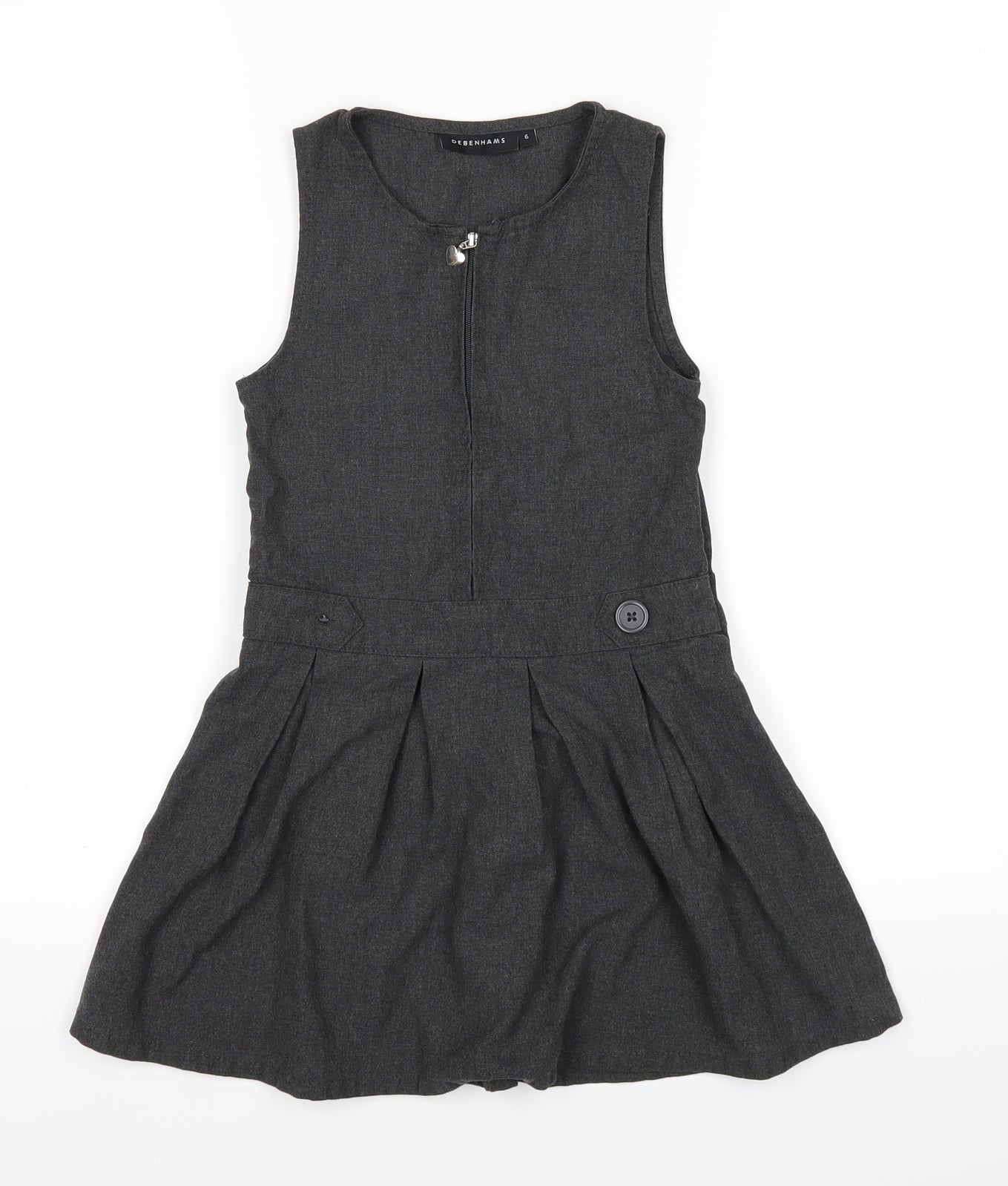 DEBINHAMS Girls Grey   Fit & Flare  Size 6 Years  - school