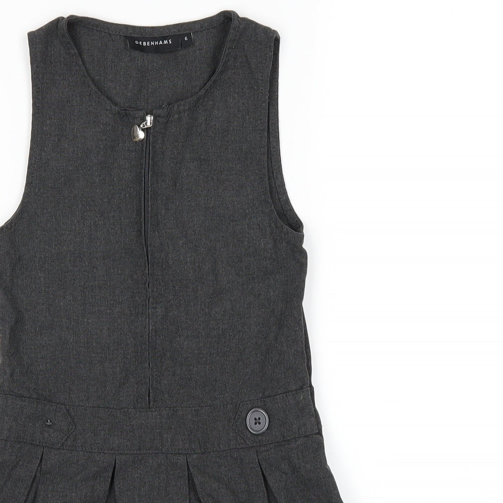 DEBINHAMS Girls Grey   Fit & Flare  Size 6 Years  - school