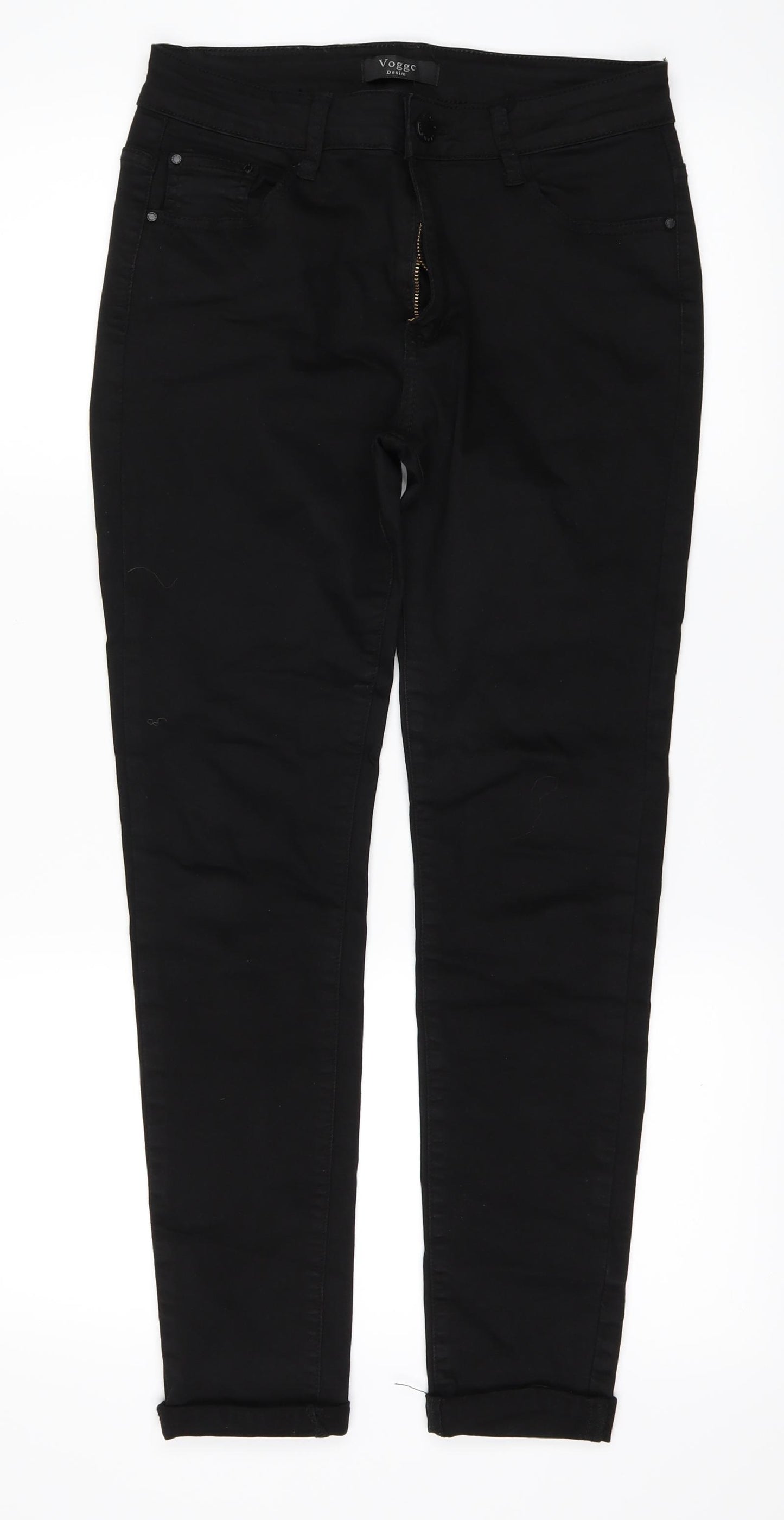 Voggo Womens Black  Denim Skinny Jeans Size 12 L25 in