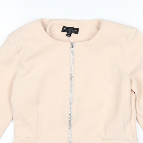 Topshop Womens Pink   Full Zip Jumper Size 4