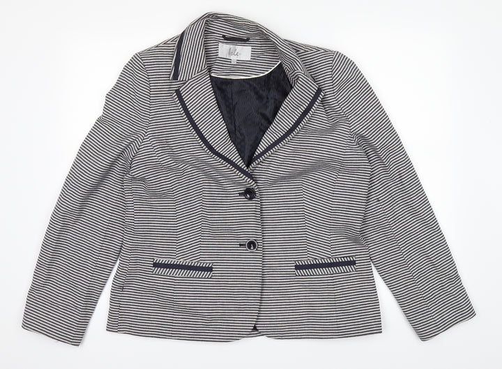 isle Womens White Striped  Jacket  Size 14