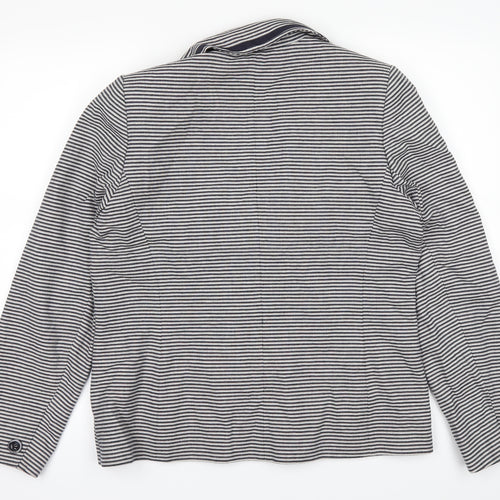 isle Womens White Striped  Jacket  Size 14