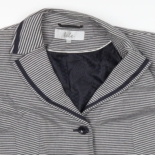 isle Womens White Striped  Jacket  Size 14