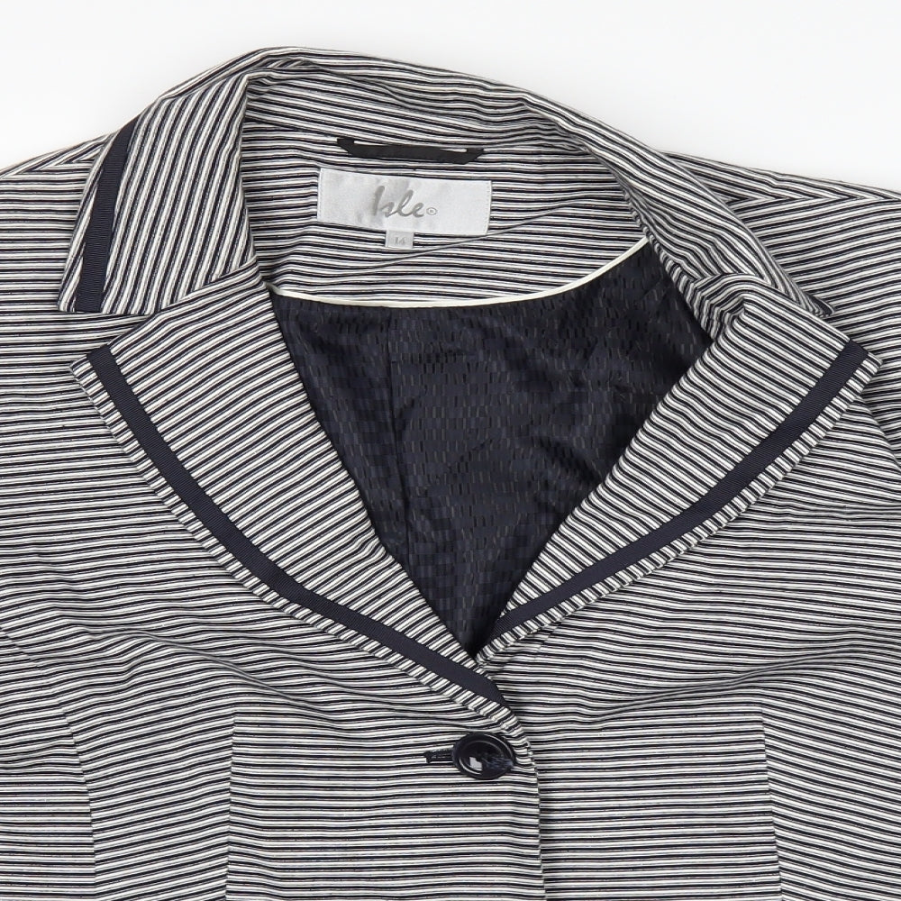 isle Womens White Striped  Jacket  Size 14