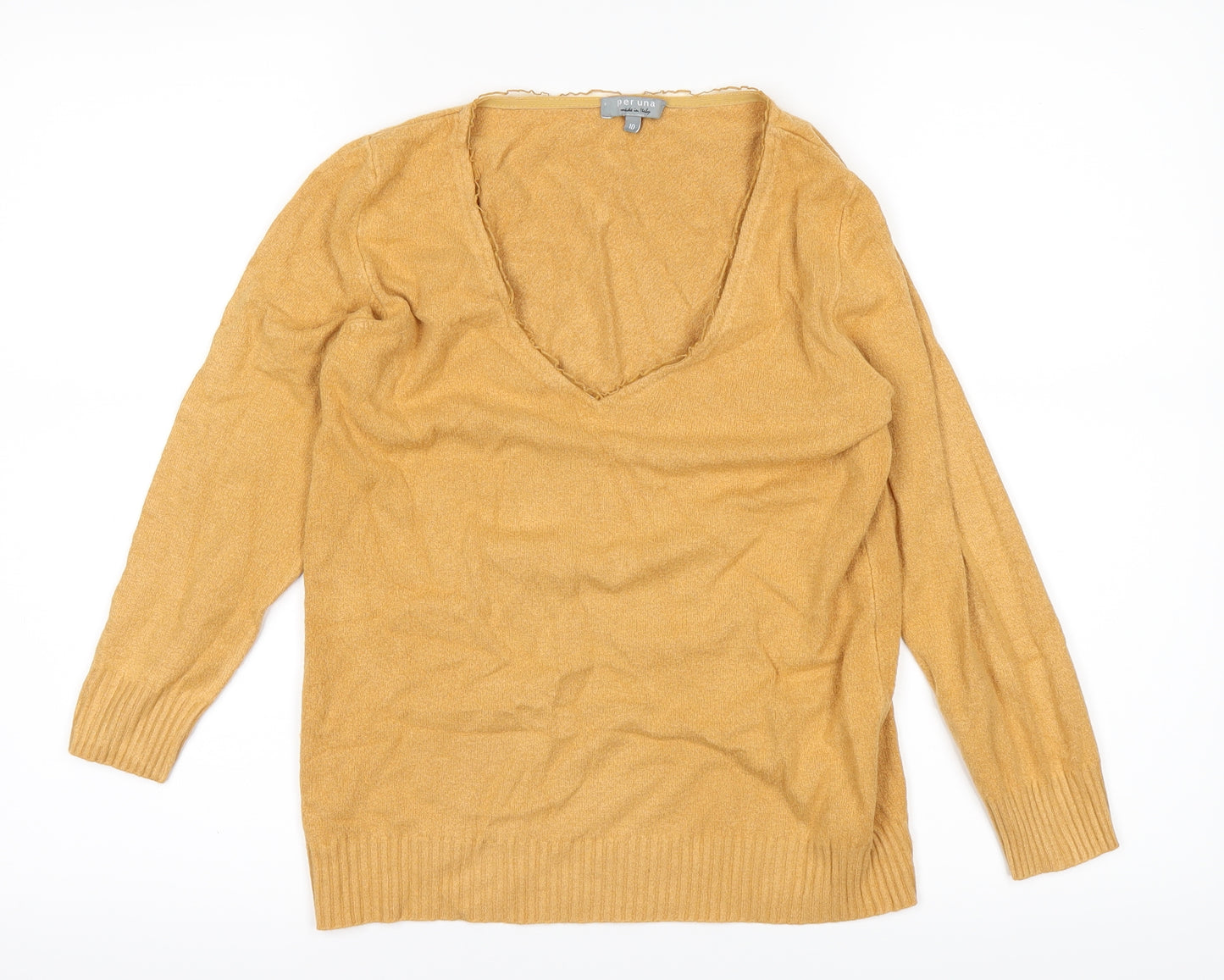 Per Una Womens Orange   Basic T-Shirt Size 10