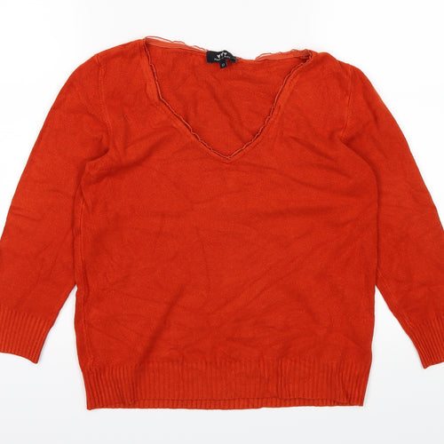 Made in Italy Womens Orange   Basic T-Shirt Size 12