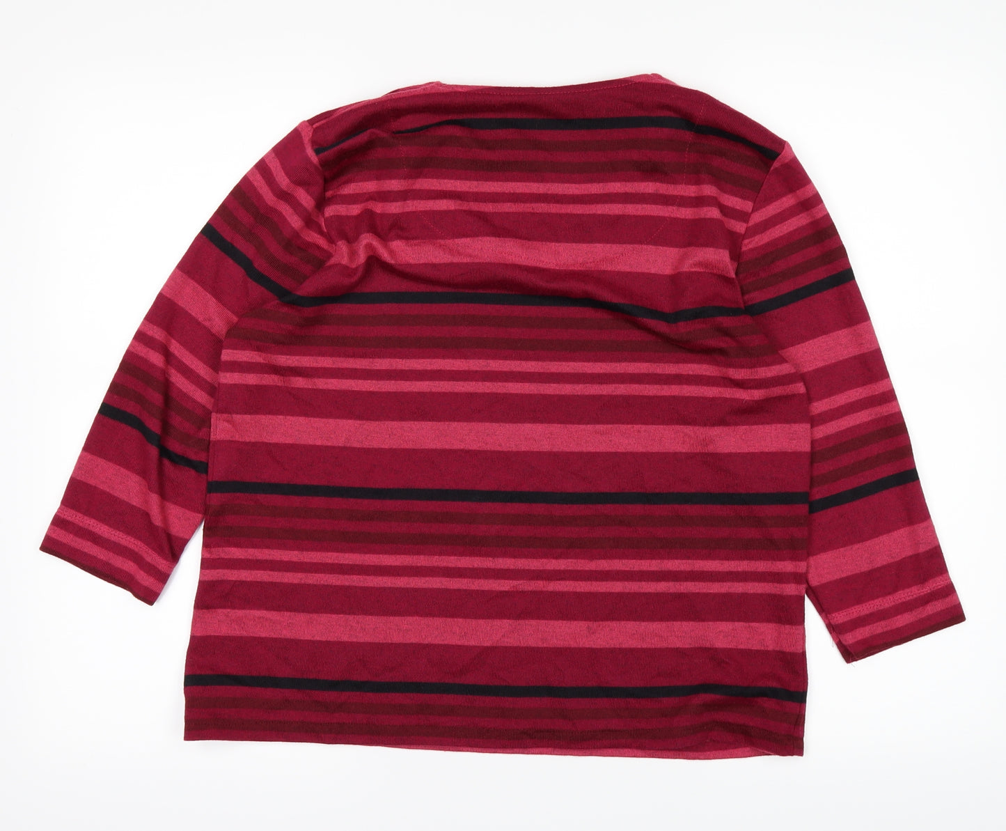 tigi Womens Red Striped  Basic T-Shirt Size 14