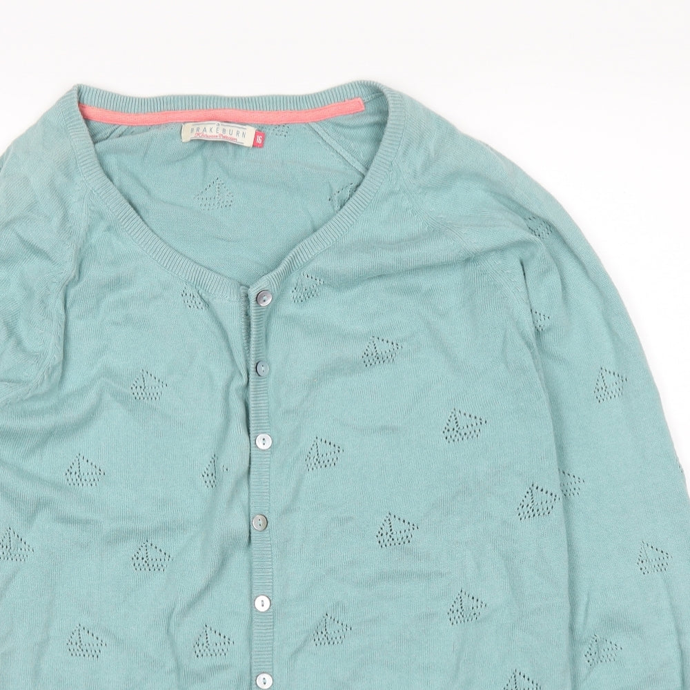 Brakeburn Womens Blue   Cardigan Jumper Size 16