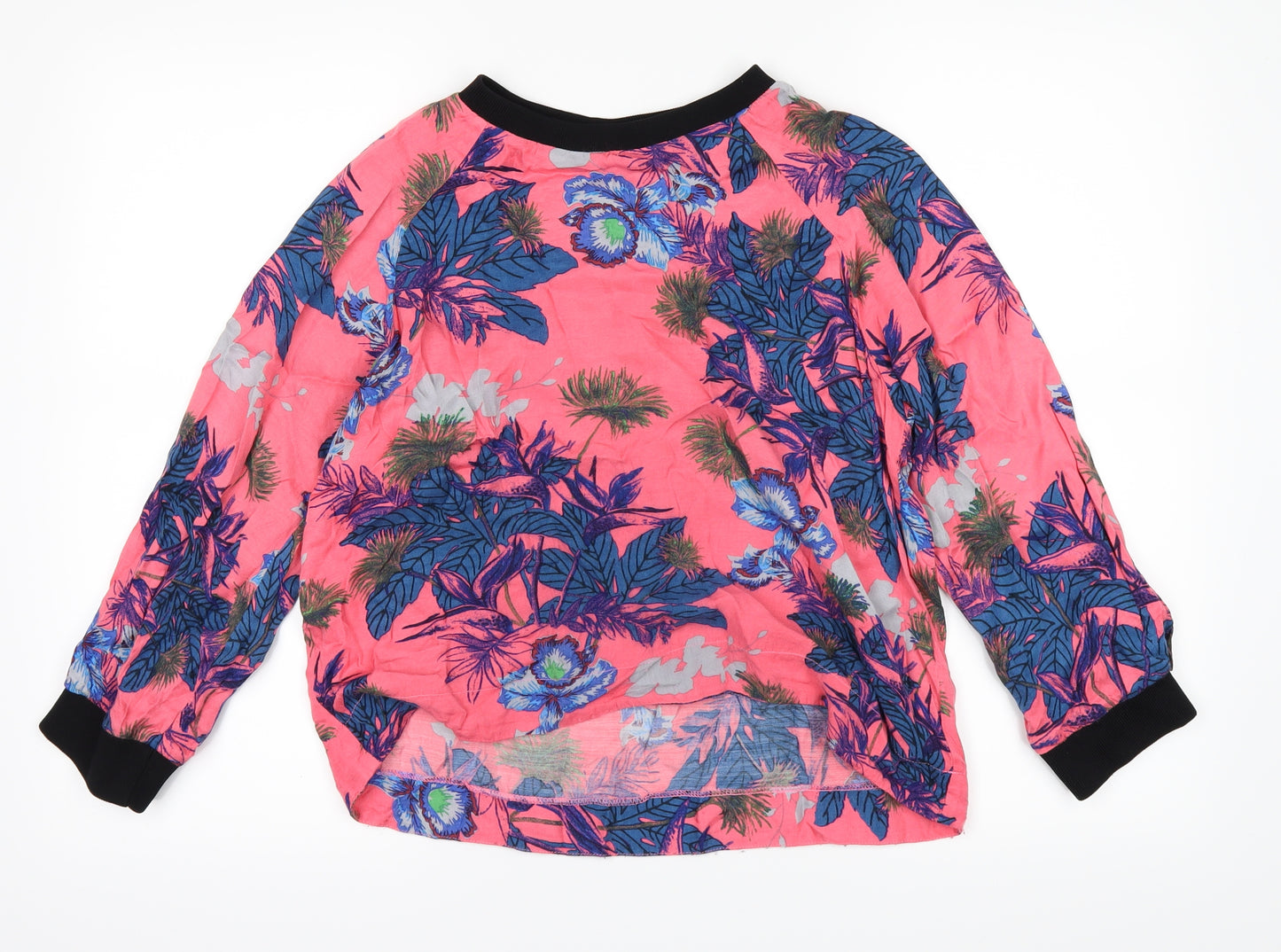 Topshop Womens Pink Floral  Basic T-Shirt Size 12