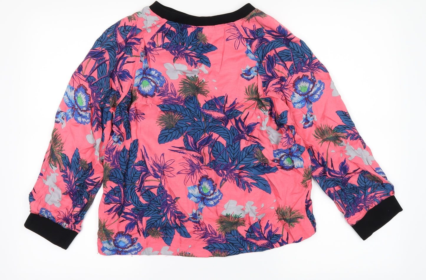 Topshop Womens Pink Floral  Basic T-Shirt Size 12