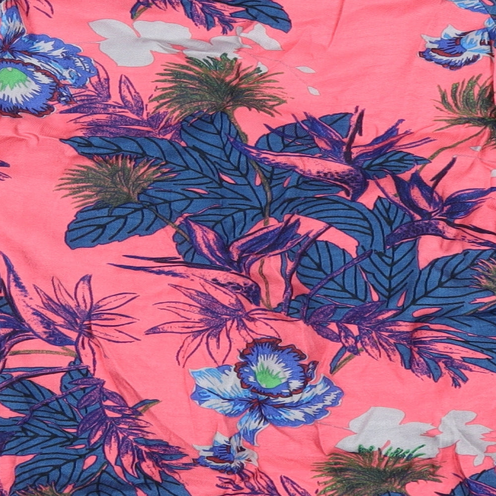 Topshop Womens Pink Floral  Basic T-Shirt Size 12