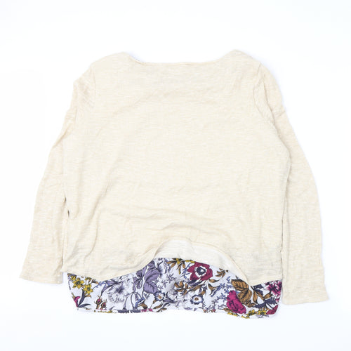 Per Una Womens Beige Floral  Pullover Jumper Size 18