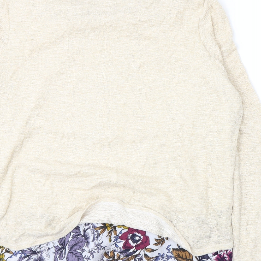 Per Una Womens Beige Floral  Pullover Jumper Size 18