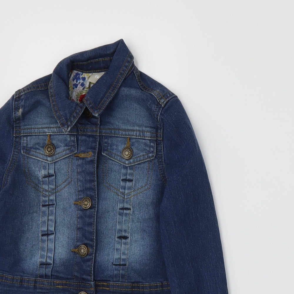 TU Girls Blue  Denim Jacket  Size 5-6 Years
