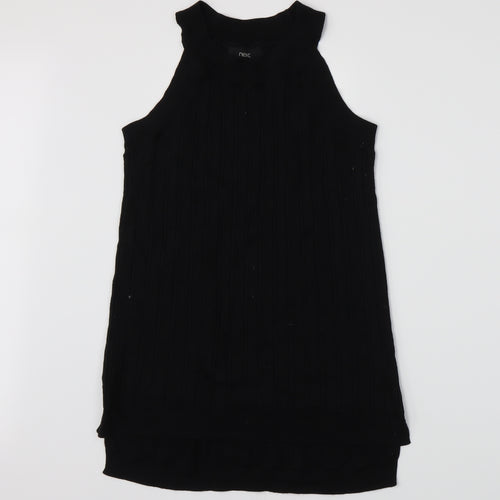 NEXT Womens Black  Knit Vest Jumper Size 12