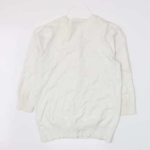 Cherokee Womens White  Knit Cardigan Jumper Size 12
