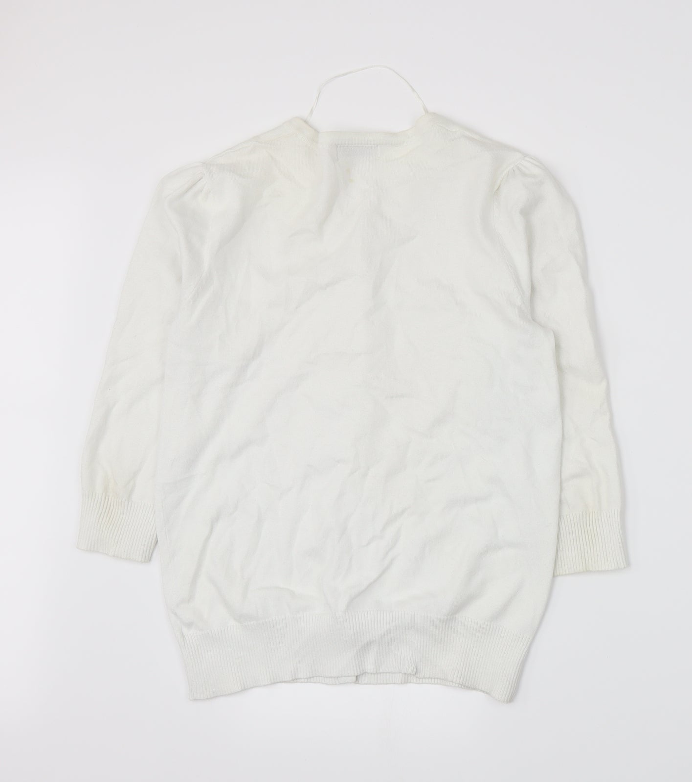 Cherokee Womens White  Knit Cardigan Jumper Size 12