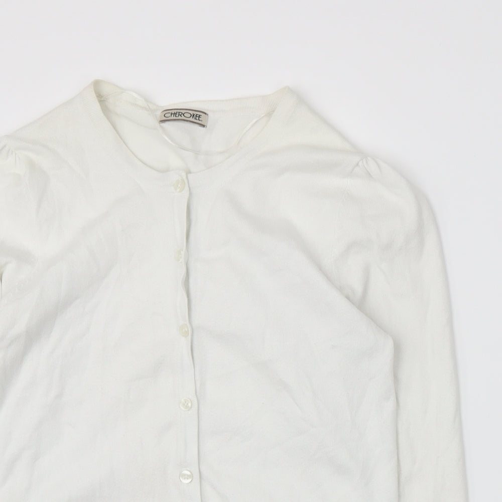 Cherokee Womens White  Knit Cardigan Jumper Size 12