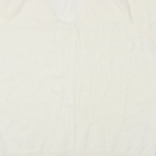 Casual Comfort Womens White  Knit Pullover Jumper Size XL