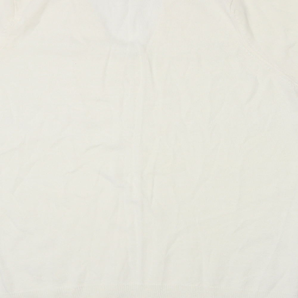 Casual Comfort Womens White  Knit Pullover Jumper Size XL