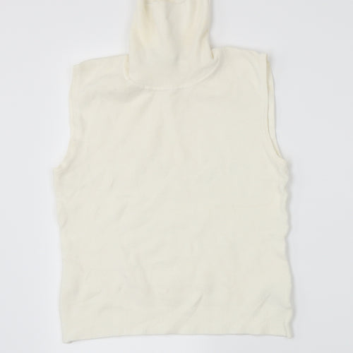 Wallis Womens White  Knit Vest Jumper Size 12