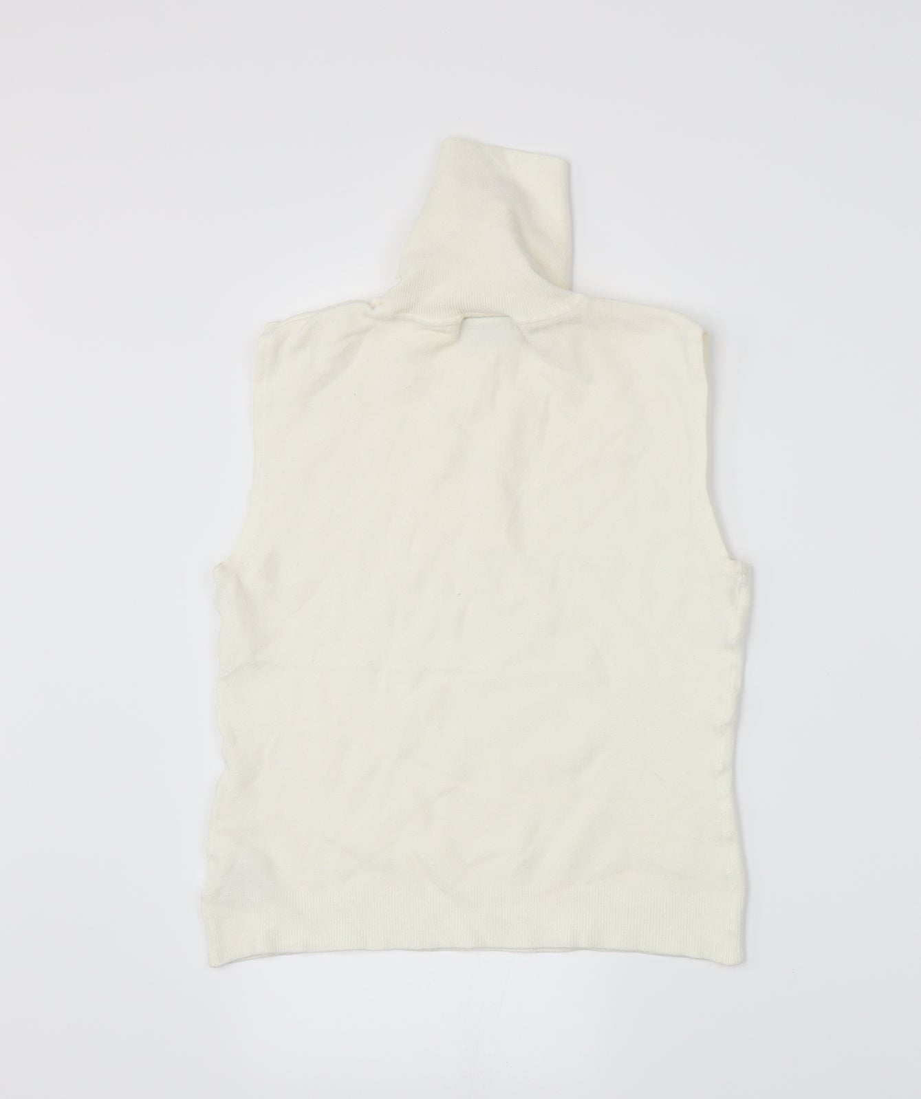 Wallis Womens White  Knit Vest Jumper Size 12
