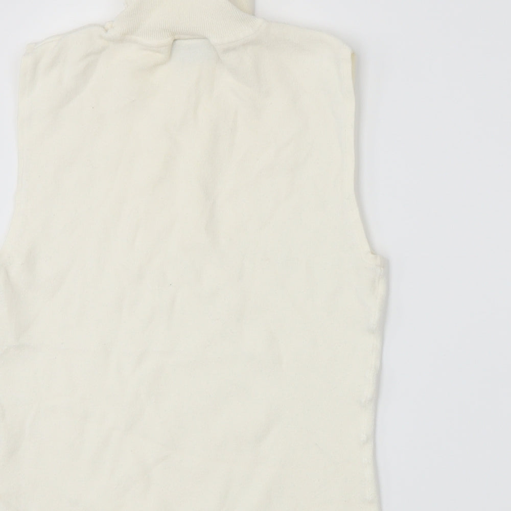 Wallis Womens White  Knit Vest Jumper Size 12