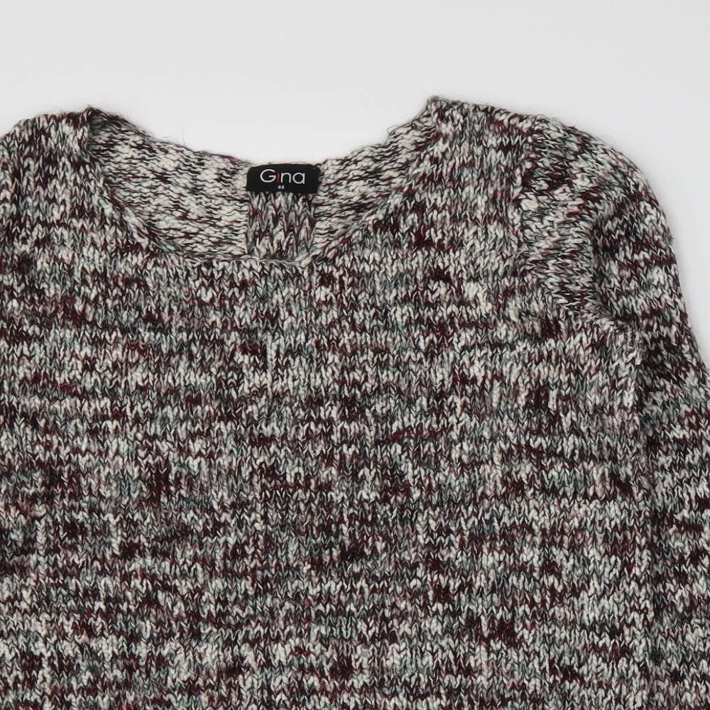 Gina Womens Multicoloured  Knit Pullover Jumper Size 16