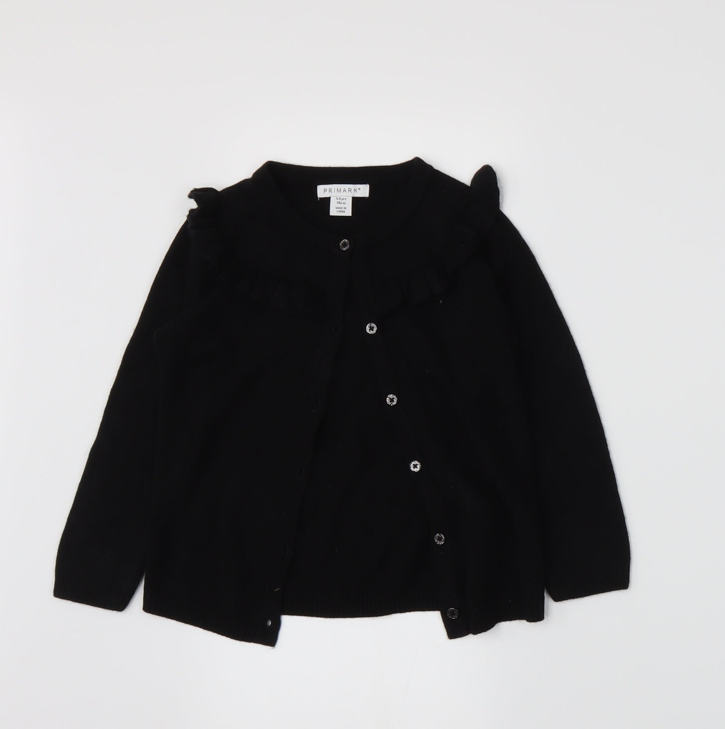Primark Girls Black  Knit Cardigan Jumper Size 5-6 Years