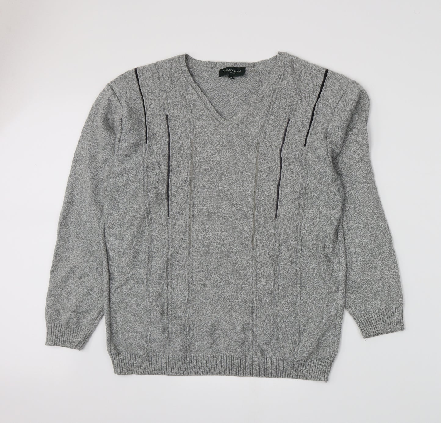 Greenwoods Mens Grey  Knit Pullover Jumper Size M