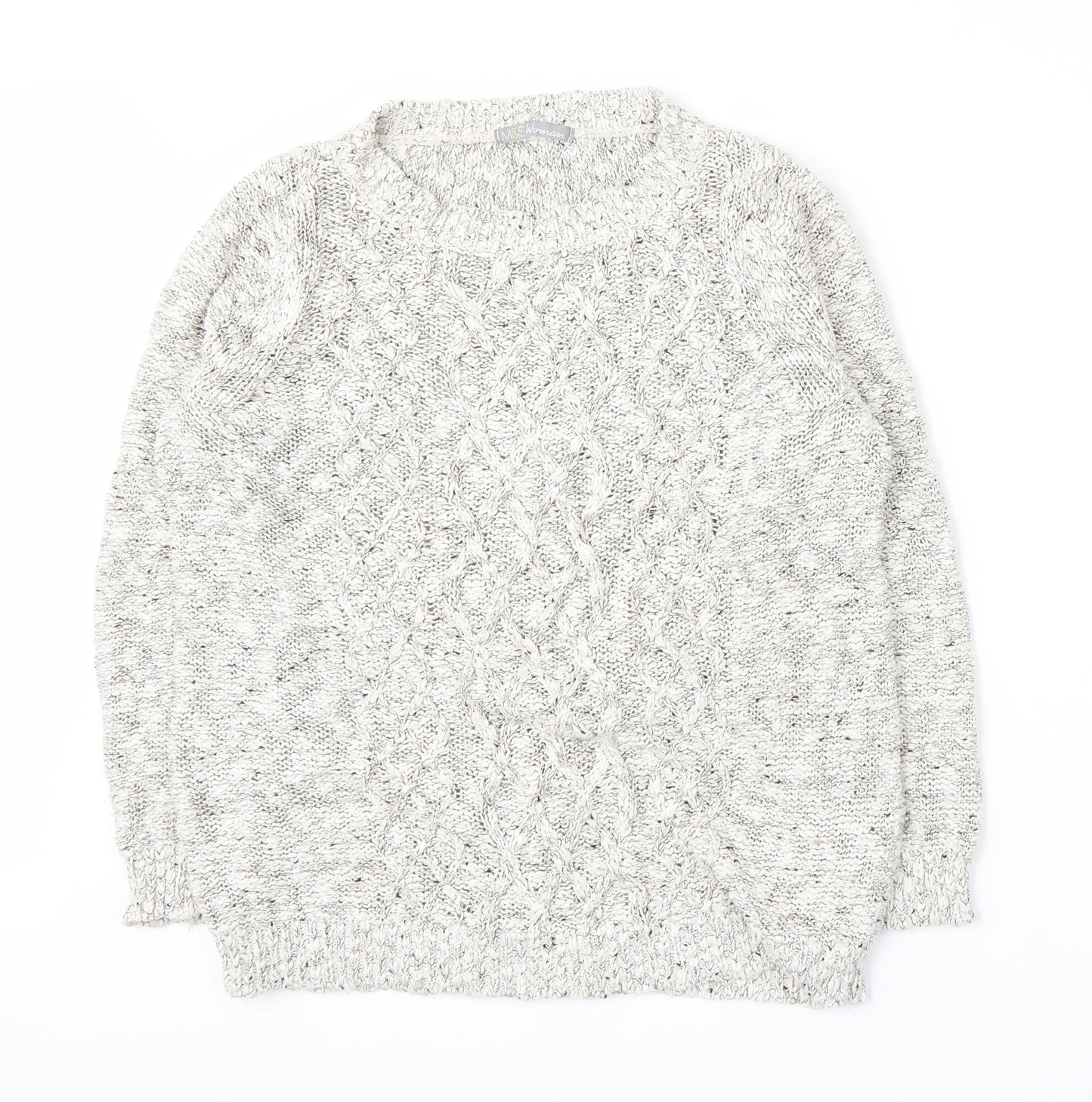 Marks and Spencer Womens White  Knit Pullover Jumper Size 8