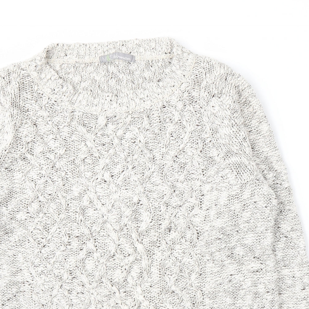 Marks and Spencer Womens White  Knit Pullover Jumper Size 8