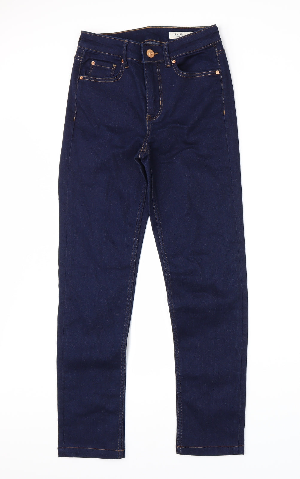 Marks and Spencer Womens Blue  Denim Straight Jeans Size 8 L26 in