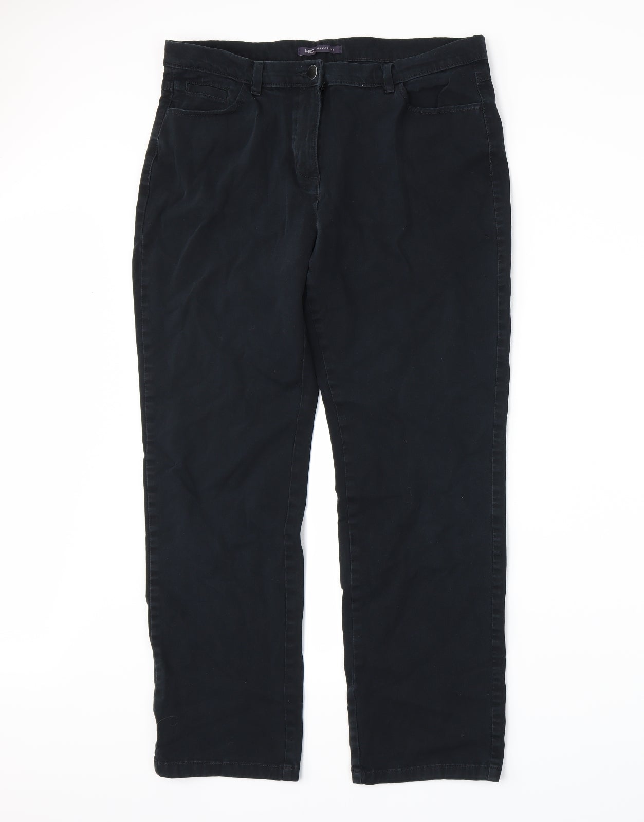Marks and Spencer Womens Black   Trousers  Size 14 L26 in