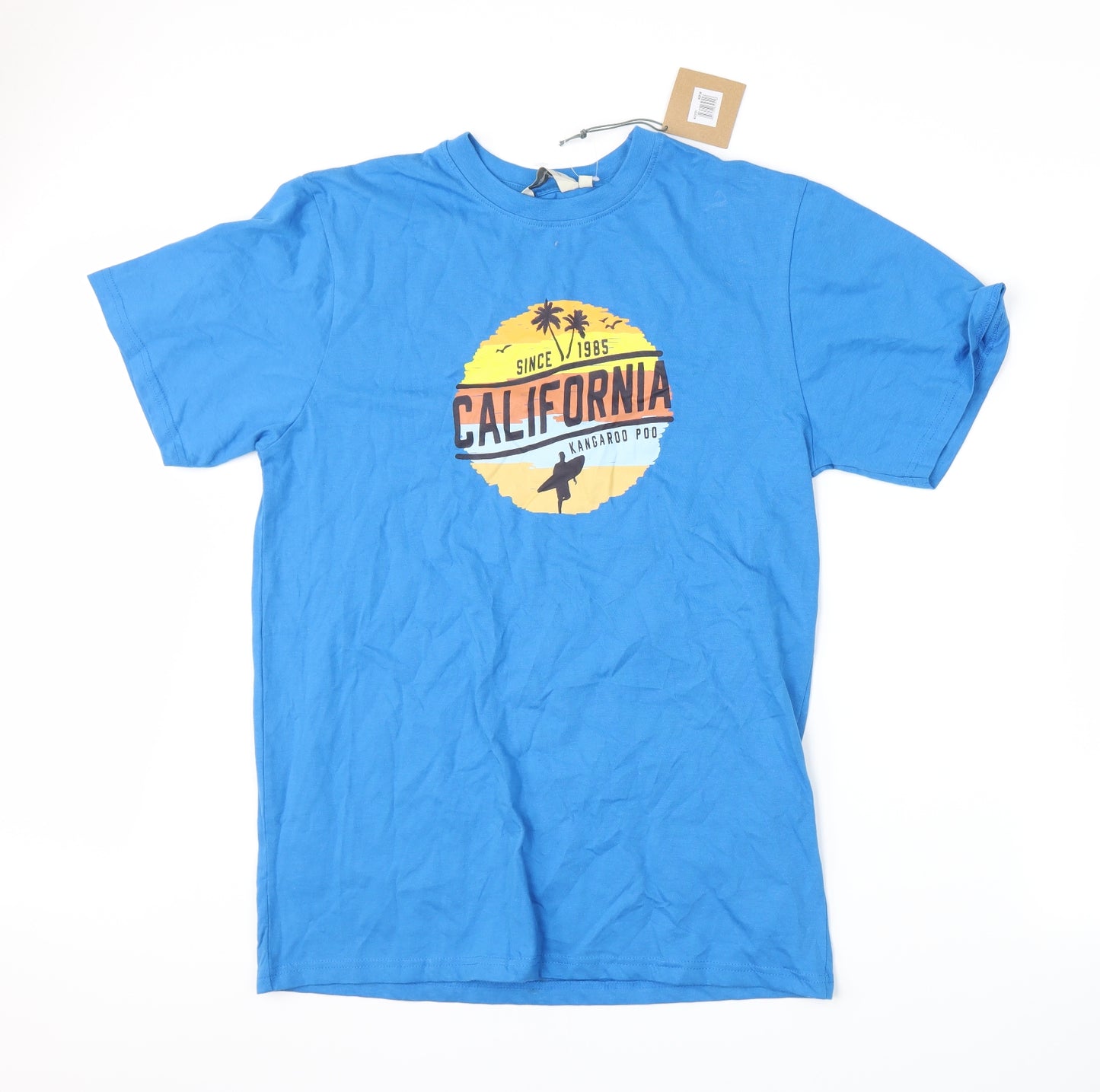 Kangaroo Poo Mens Blue    T-Shirt Size M