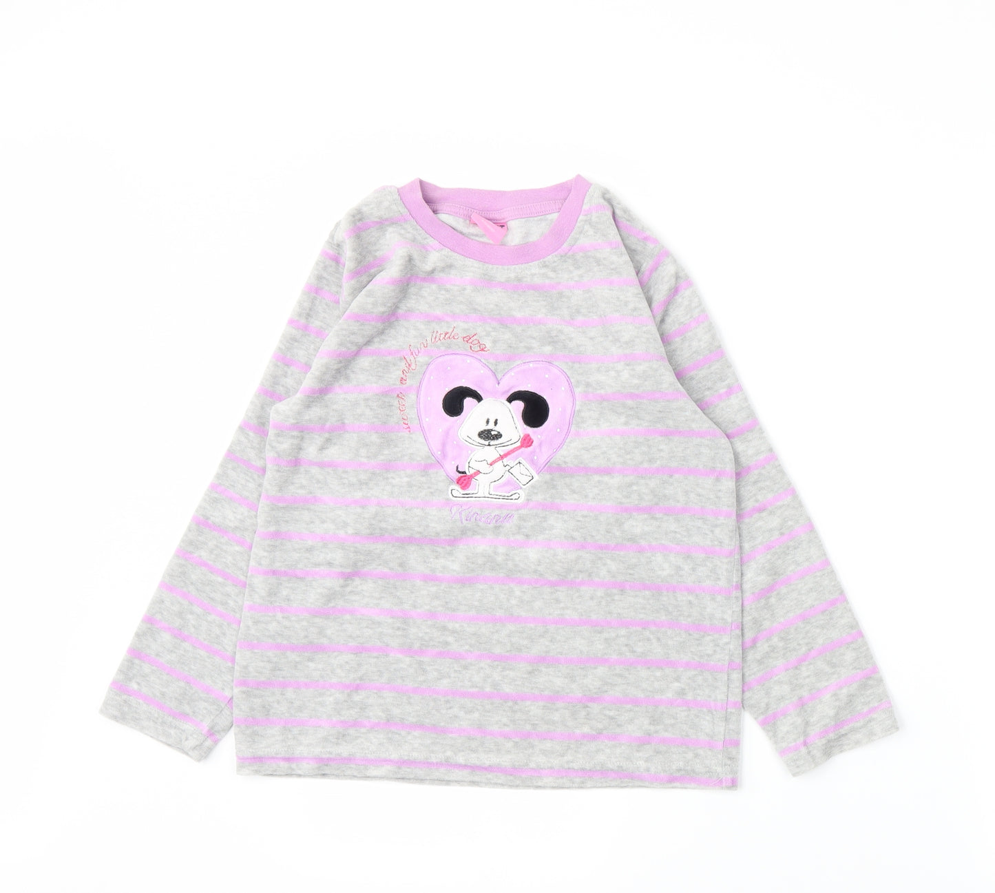 Kinanit Girls Grey Striped  Pullover Sweatshirt Size 10 Years