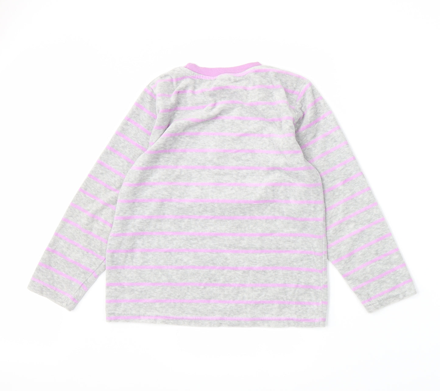 Kinanit Girls Grey Striped  Pullover Sweatshirt Size 10 Years
