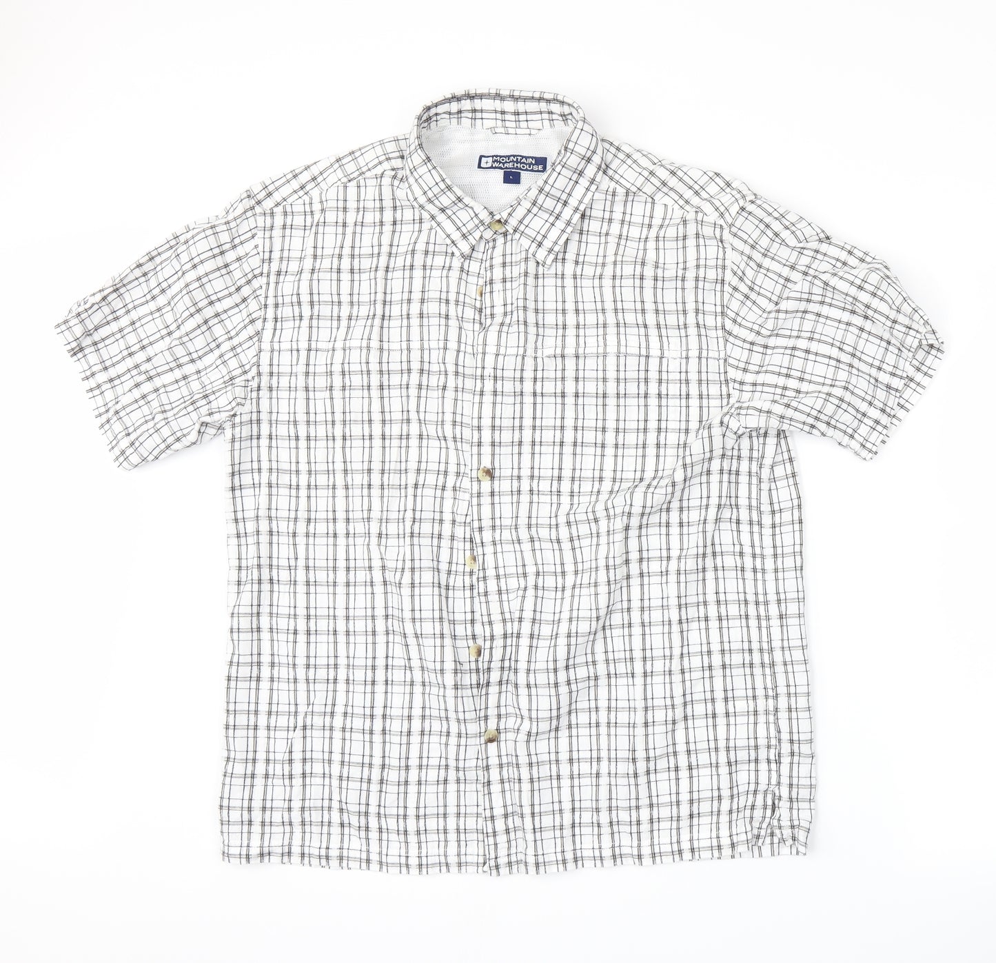 Mountain Warehouse Mens White Plaid   Button-Up Size L