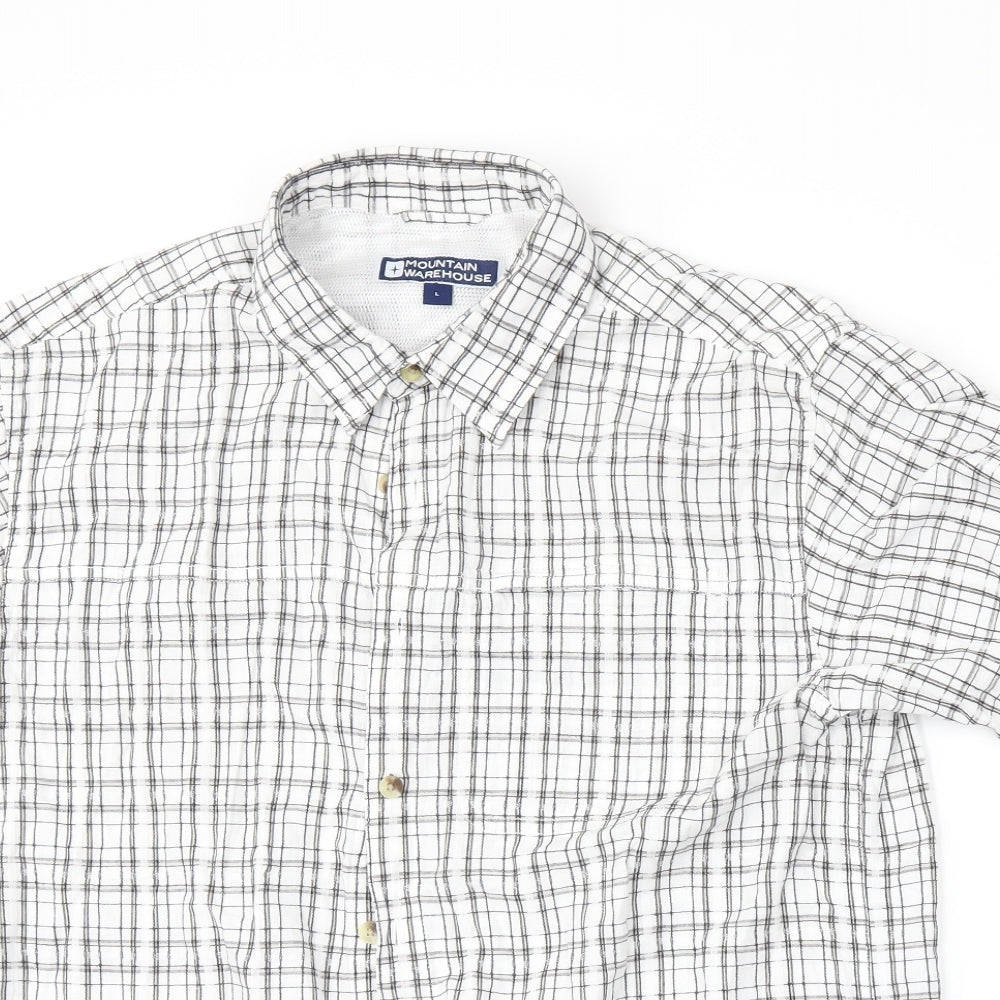 Mountain Warehouse Mens White Plaid   Button-Up Size L