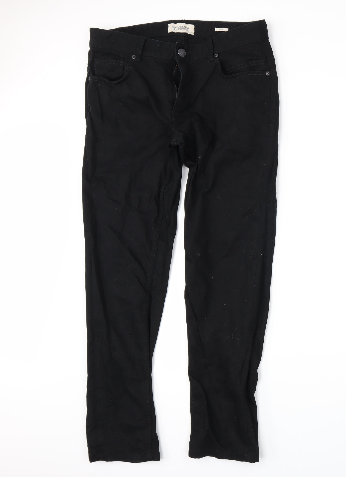 Matalan Mens Black  Denim Straight Jeans Size 32 L28 in