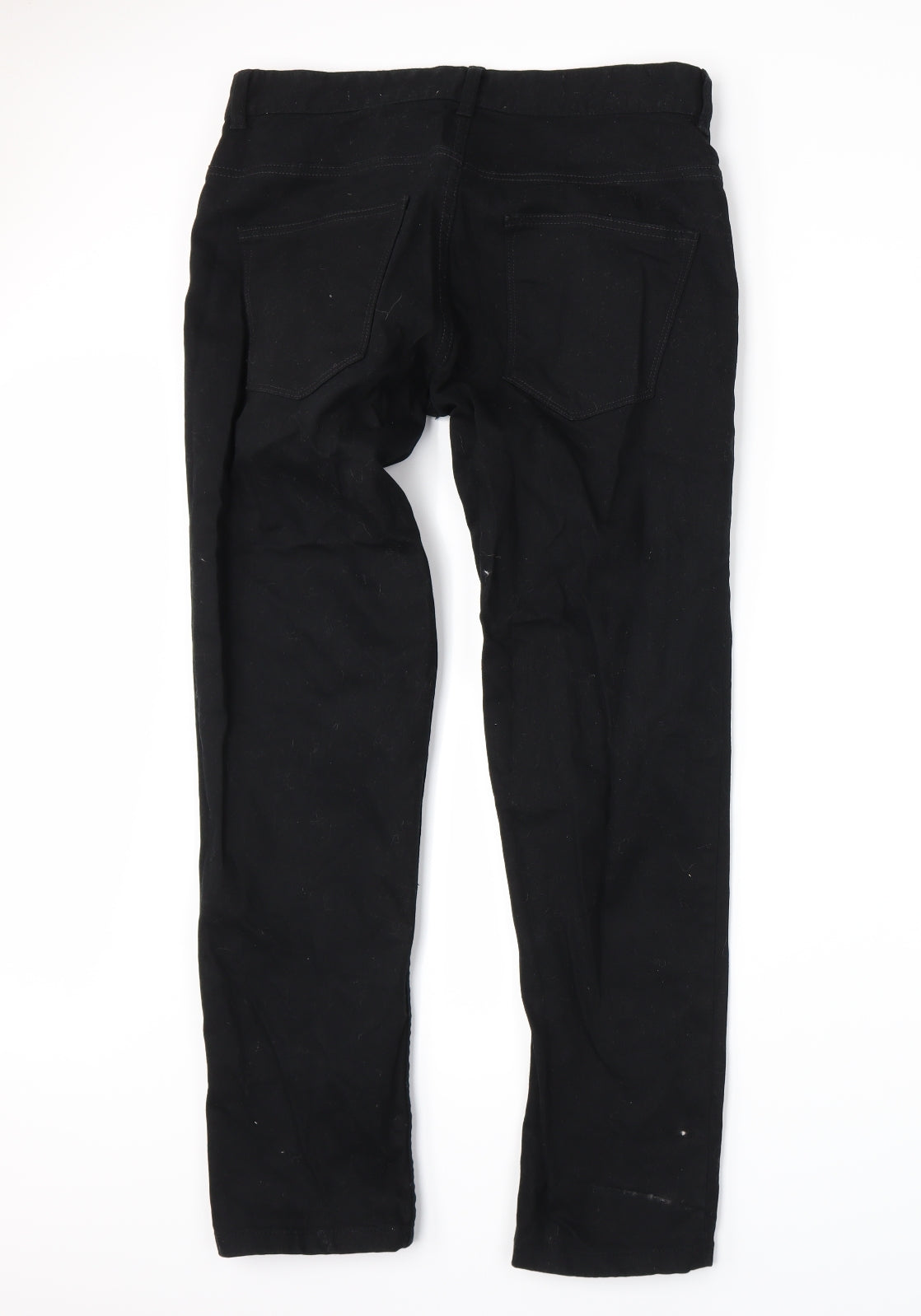 Matalan Mens Black  Denim Straight Jeans Size 32 L28 in