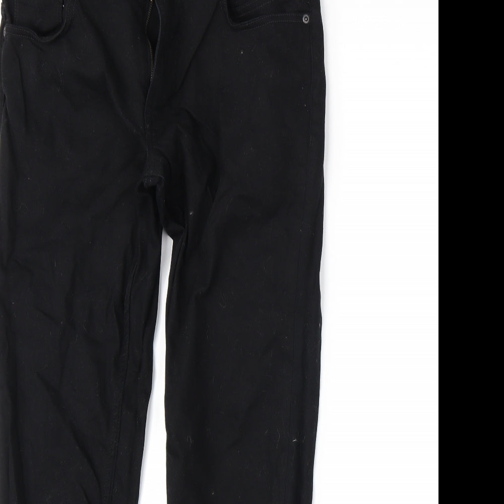 Matalan Mens Black  Denim Straight Jeans Size 32 L28 in